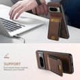 thumbnail image 3 of Compatible with Google Pixel 8A Flip Wallet Phone Case with Card Holder Elastic,Magnetic Back Flip Kickstand Cover Premium PU Leather Business Classic Style Shockproof Case,Brown, 3 of 12