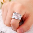 thumbnail image 3 of Aesthetic Enamel Flower Finger Ring for Women Wedding Party Ring Silver Color Luxury Cubic Zirconia Jewelry, 3 of 3
