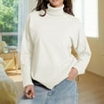 thumbnail image 2 of Women's Oversized Turtleneck Knit Pullover Sweater â Soft High Neck Long Sleeve with Split Hem, Loose Fit Casual Fall Winter Jumper Top, 2 of 4