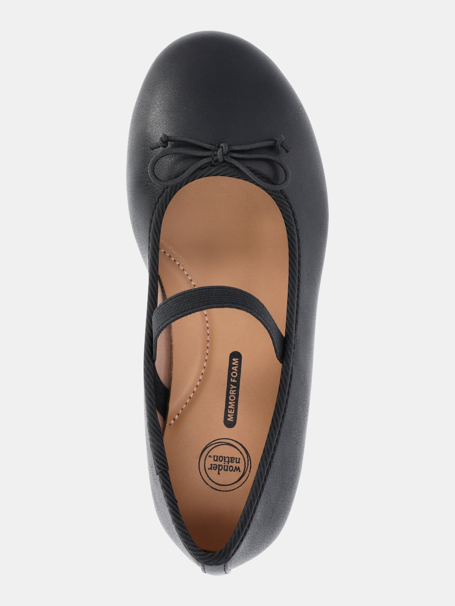 Wonder Nation Girls Bow Ballet Dress Shoes