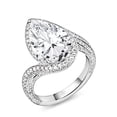 thumbnail image 5 of Blue Jewel Pear Cut 1.9Ct Excellent Lab Created Diamond Ring - 14K White Gold Plated Ring - Sweeping Wedding Bypass Ring for Women's - Anniversary Swirl Ring for Her - New Year Gift, 5 of 11