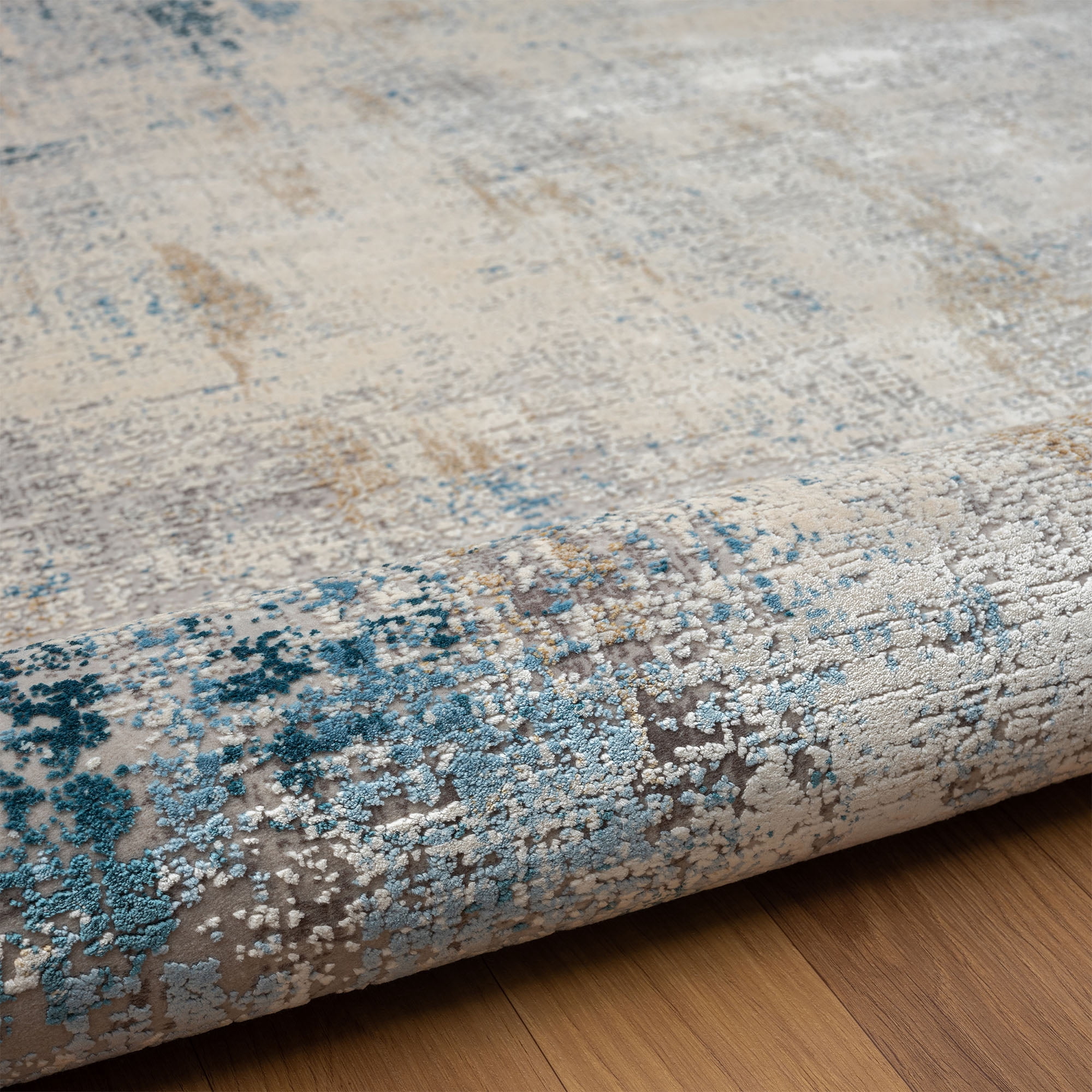 Ox Bay Dallas 2' x 3' Gray/Blue Abstract Premium Ultra-Soft Indoor Area Rug