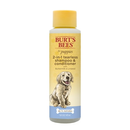 Burt’s Bees for Puppies Tearless 2 in 1 Shampoo and Conditioner with Buttermilk and Linseed Oil | Dog Shampoo, 16