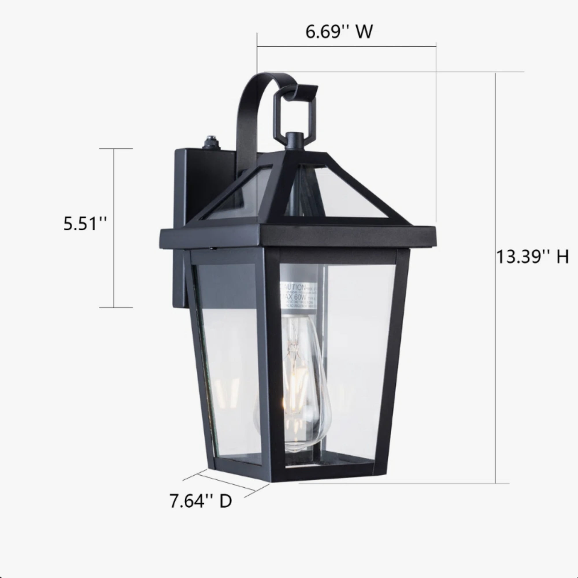 13" Dusk to Dawn Outdoor Wall Lights, Modern Waterproof Exterior Lighting Fixture, Black Anti-Rust Outdoor Lantern Light Wall Mount for Porch, Garage, Entryway, Patio