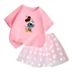 thumbnail image 2 of Conjunto de 2 piezas de camiseta de algodón para niños de Mickey de Disney, falda tutú de princesa de ballet esponjosa, falda de encaje para fiesta de cumpleaños de niña, 2 of 5