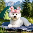 thumbnail image 6 of Harikaji Dog Baseball Cap with Ear Holes, Pet Sun Hat for Puppy Doggie Doggy Cats Adjustable Drawstring Waterproof UV Protection Pink Flower M, 6 of 6