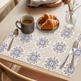 thumbnail image 3 of Blue Vintage Floral Placemats Set of 8, Country Retro Exotic Farmhouse Abstract Flower Non-Slip Place Mats Washable Table Mats for Kitchen Dining Table Decorations Indoor/Outdoor, 3 of 9