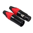 thumbnail image 3 of 2x 5 pares de conector XLR rojo de carcasa de PVC y contactos de extremo metálico Conector de enchufe de, 3 of 6
