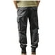thumbnail image 5 of Pantalones largos de moda para hombre, casuales, de color sólido, con múltiples bolsillos cargo y cuerda elástica, pantalones casuales para hombre., 5 of 5