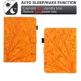 thumbnail image 4 of Tablet Case for 6" Kindle Paperwhite (Previous 10th Gen 2018), Embossed Tree Pattern PU Leather Book Style Smart Auto Wake/Sleep Cover with Stand Card Slots Magnetic Clasp Shockproof Case, Khaki, 4 of 10