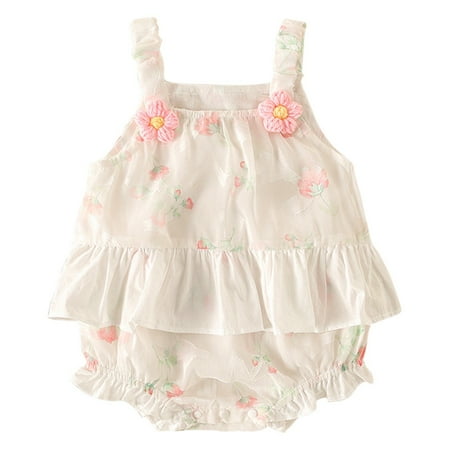 

EnJoCho Toddler Summer Bodysuit T Baby Girl Romper Floral Sleevelessl Outside Bodysuit Romper Jumpsuit Clothes Trendy Bodysuit for Little Baby Toddler Kids