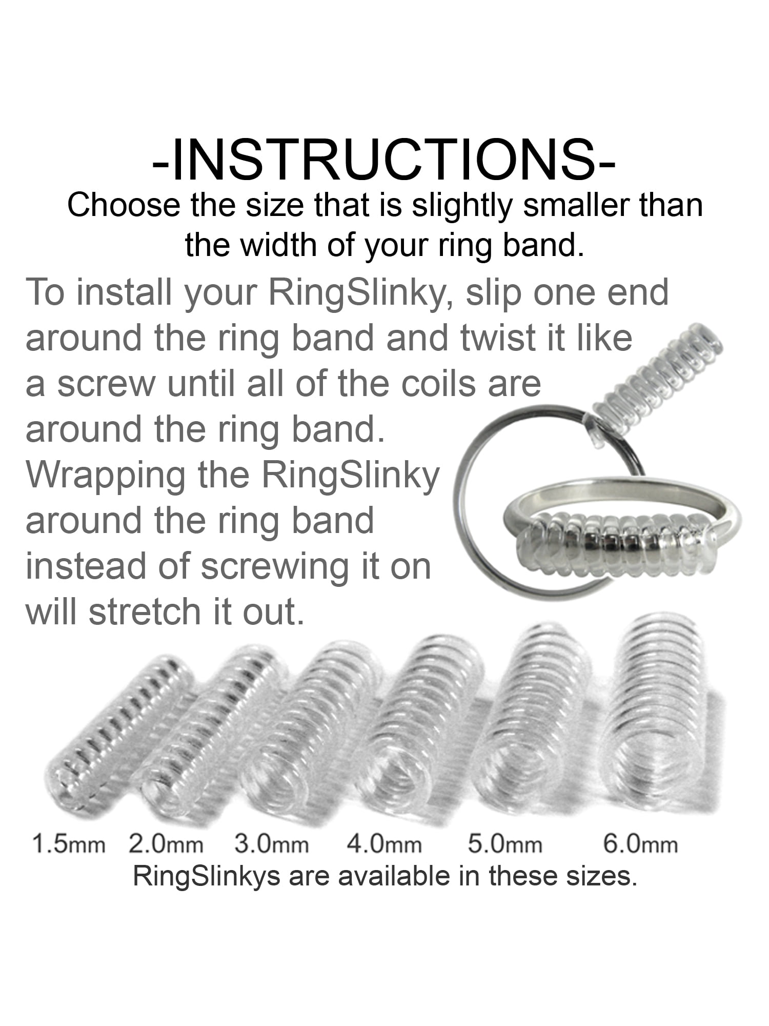 RingSlinky 3 Pack - Ring Guard - Sizes 3.0mm 