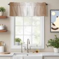 thumbnail image 2 of Ombre Valance Curtain Brown and White Gradient Window Valances Rod Pocket Short Curtains Window Treatments for Kitchen Bedroom Bathroom Laundry 60" x 18", 2 of 9