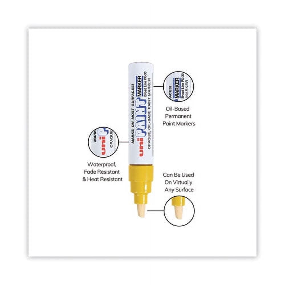 Permanent Marker, Broad Chisel Tip, Yellow | Bundle of 10 Each