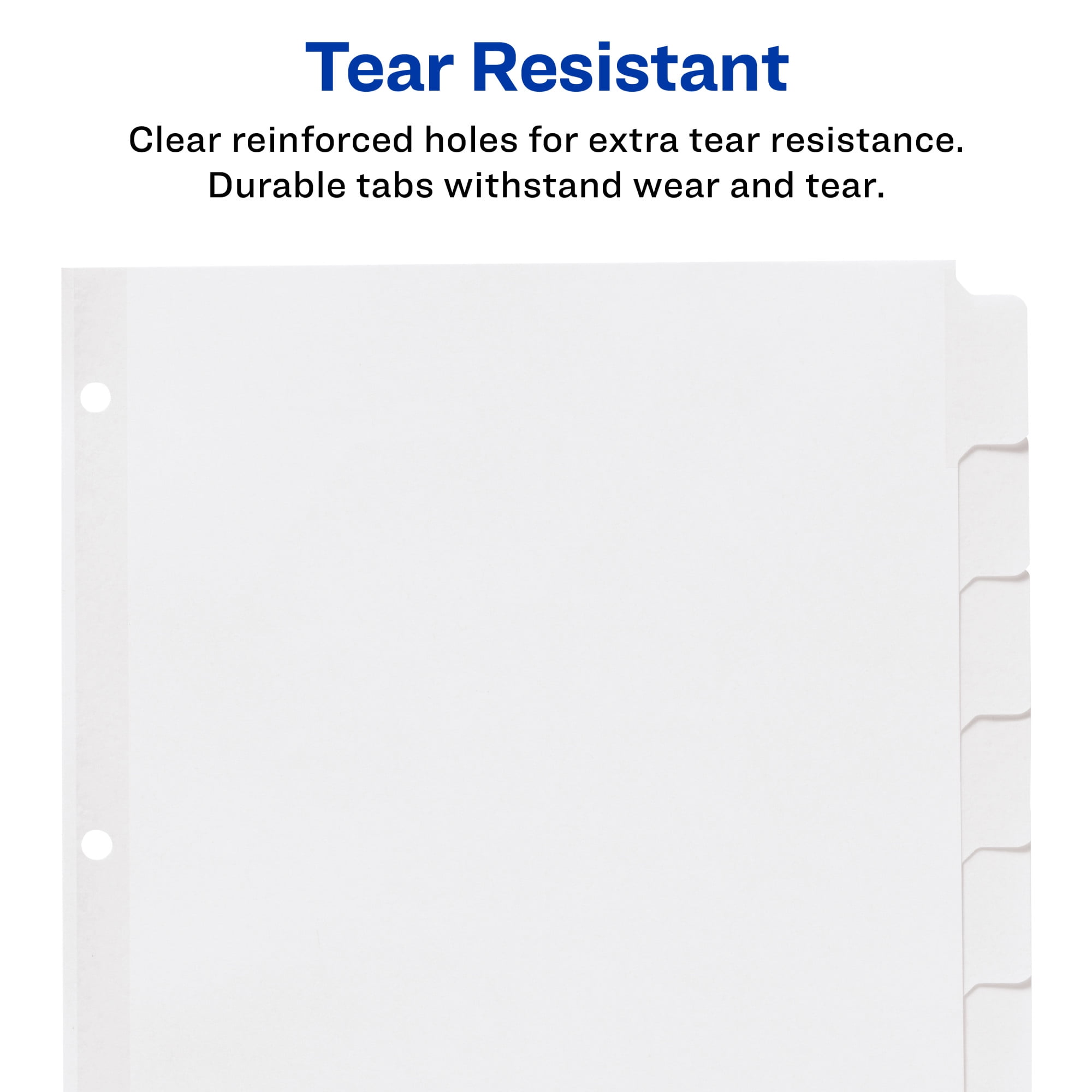 Avery Write & Erase Divider, 8-Tab, Paper, White Body, White Big Tabs, Handwrite, 1 Set
