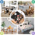 thumbnail image 4 of Red Mushroom Butterfly Black Pattern Square Tablecloth,Waterproof Square Table Cover,Wipeable Spillproof Washable Table Cover for Home Kitchen Party Decor 42"X42"(107x107cm), 4 of 6