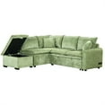 thumbnail image 3 of L-Shaped Pull Out Sofa Bed, 82.67" Convertible Sleeper Couch with a Storage Ottoman, 2 Pillows, 2 Power Sockets and 2 USB Ports, Sectional Sofa for Apartment/Dorm/Living Room, 3 of 9