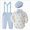 A17-Light Blue, variant on 9 Months Infant Baby Boys 3Pcs Gentleman Suit Set With Hat Formal Dress Clothes Long Sleeve Long Sleeve Bow Romper Tops Suspender Pants Kids Gentleman Outfits Newborn Outfit Set,Blue
