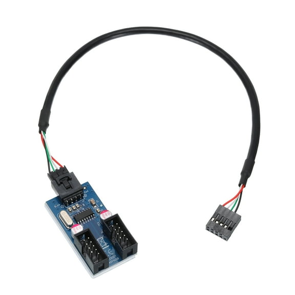 9 Pin USB Header Splitter Male 1 to 2 Female Extension Cable 30cm USB2.0 Connector Adapter Motherboard