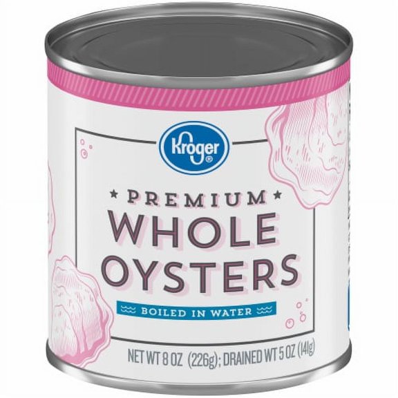2X-KR Premium Whole Oysters Boiled in Water - 8 oz