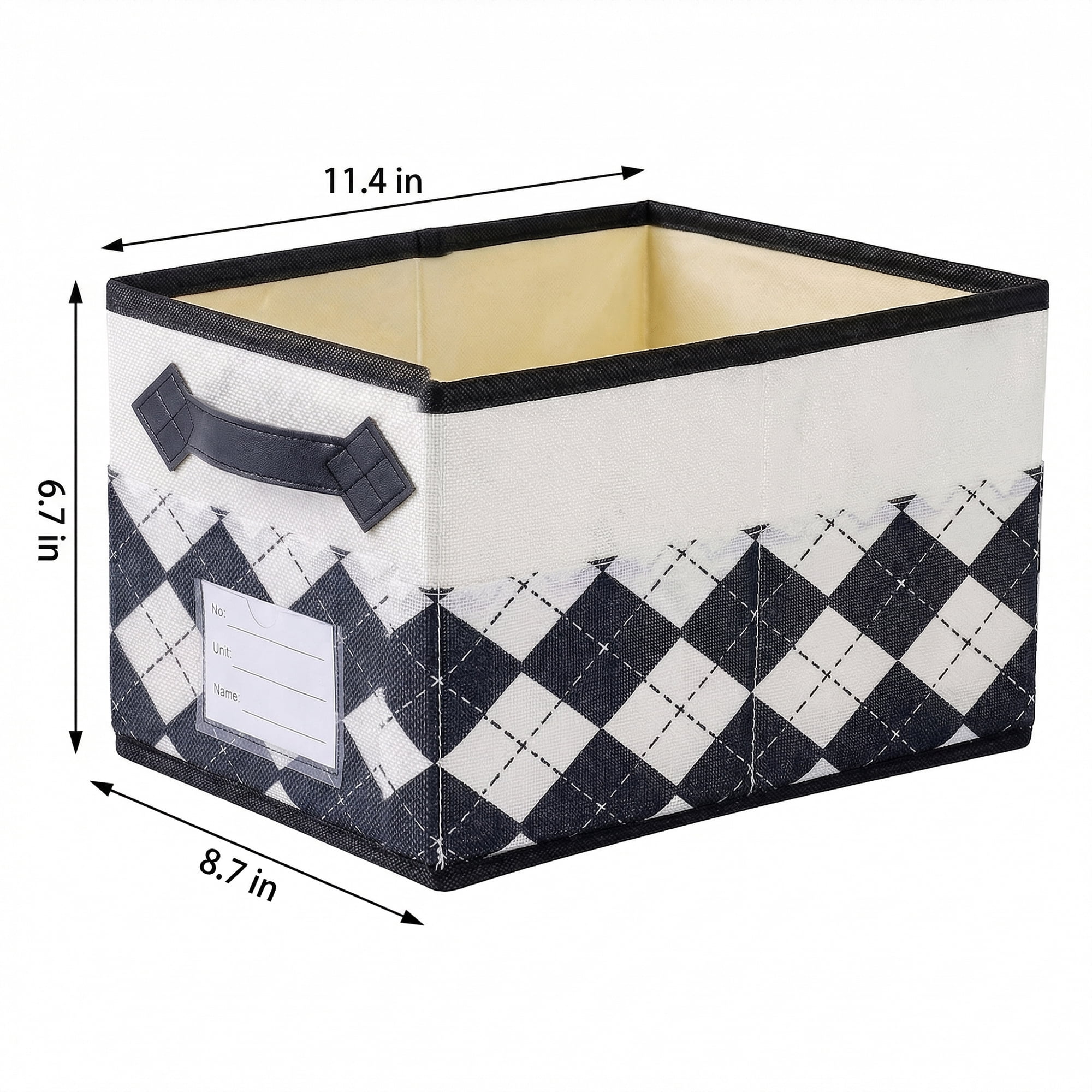 Unique Bargains Storage Basket with Handle for Organizing Light Black 8.7"x11.4"x6.7"