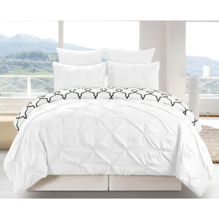 Esy Gate Print / Pintuck Reverse 3 Piece Duvet Set