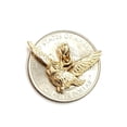 thumbnail image 4 of 14k yellow gold owl full body open wings pendant charm gift fine jewelry 2.5g, 4 of 12