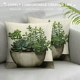 thumbnail image 3 of Nawypu &nbsp;Green Plant Throw Pillow Covers Tropical Plant Sketch Style Succulent Potting White Scrub Pillowcase Pillow Cover Cushion Cover for Home, 3 of 5