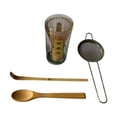 thumbnail image 1 of Tnarru Japanese Matcha Tea Set Bamboo Tea Matcha Tools Accessories Matcha Tea Ceremony Kit Stainless Steel for Tea Room 4pcs, 1 of 8