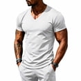 thumbnail image 4 of MHOSTAFH Men's V Neck Tees Shirts Casual Solid Color Short Sleeve Gym Athletic Tops Lightweight Breathable Workout T-shirt, 4 of 9