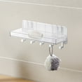 thumbnail image 5 of Bathroom Shelves, Wall Mounted Storage Racks, No Hole Installation, Transparent Plastic, Large Capacity, Stable Load Bearing, For Toiletries Towels, 5 of 7
