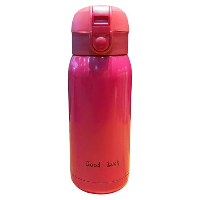 Advancent Frasco de vacío Botella térmica Taza aislada de acero inoxidable Mini tazas de viaje al aire libre con tapa de prensa Oficina en casa Teteras Rosa roja 360ml
