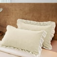 thumbnail image 4 of Dvumao Pillows for Bed, Crystal Velvet Winter Pillowcase Solid Color Lace Pillowcase, Man Gifts, 4 of 6