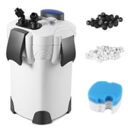 Aquarium Canister Filter for up to 75 Gallon Fish Tank - 265GPH, with 3 Media Trays Spray Bar External Canister Filter for Fish Tank