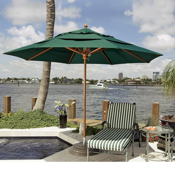 Fiberbuilt 9 Ft Commercial Grade Wood Market Umbrella Walmart Com Walmart Com