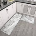 thumbnail image 3 of Kitchen Rugs and Mats Non Skid Washable White and Gray Marble Kitchen Mat and Rug Set,Floor Cushion Waterproof Rug,Rubber Backed Area Rugs for Kitchen Laundry, 3 of 7