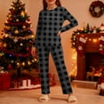 thumbnail image 6 of vdgthytj Kids Pajama Sets Sleepwear Casual Soft Plaid Long Sleeve Tops and Pants 2 Piece Outfits Loungewear, 6 of 8