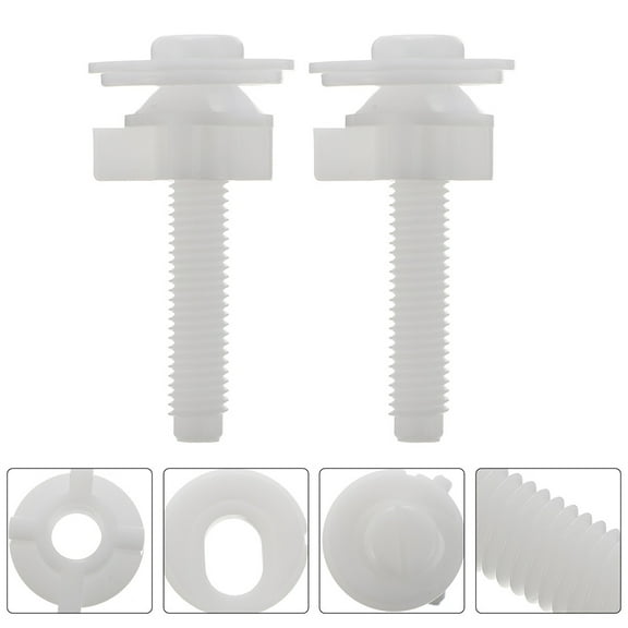 Homoyoyo Toilet Seat Covers Fixing Kit Pom Plastic Strong Durable for Toilet Use White 2Pcs