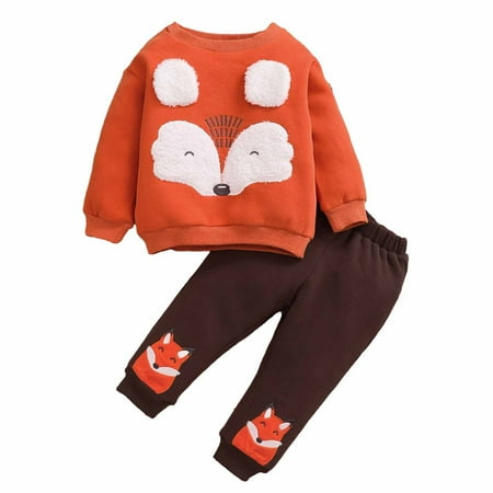 

TDuzdltu Infant Toddler Baby Boys Sweatshirt Set Animal Print Long Sleeve Top Trousers Two Piece Set GIft on Clearance