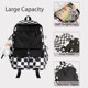 thumbnail image 3 of Mochila kawaii, mochila para estudiantes, mochila de gran capacidad, mochila para el campus con cuadros en blanco y negro, linda para niñas, 3 of 6