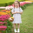 thumbnail image 6 of Girls Shift Dress Cute Star Print Ruffle Short Sleeve Casual Girl Dresses for Party Daily Wear, 6 of 7