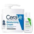 thumbnail image 1 of CeraVe Moisturizing Cream Combo Pack | Contains 16 Ounce with Pump and 1 Ounce Hydrating Facial Cleanser Trial/Sample Size, 1 of 5