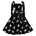 thumbnail image 1 of Halloween pour Femmes Robe Tunique Évasée Imprimée Invité de Mariage Tenue Formelle, 1 of 2