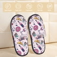 thumbnail image 2 of Fotbe Wine Pantuflas Peludas para Mujer con Estampado, Zapatillas de Peluche, Zapatos de Invierno para Casa, Uso Interior y Exterior-Large, 2 of 8