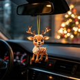 thumbnail image 7 of Hyknon Cute Acrylic Christmas Ornaments Pendant, Clear 2D Flat Festive Decor with Hanging Rope, Thick Reindeer Rearview Mirror Pendant, Portable Hanging Decor for Xmas Tree Car Backpack Holiday Gifts, 7 of 7