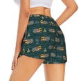 thumbnail image 4 of Picia Machine Pattern Women's 2 in 1 Athletic Running Shorts High Waisted Workout Casual Gym Sweat Shorts with Comfy Liner Zipper Pockets-Large, 4 of 9