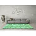 thumbnail image 3 of Ahgly Company Machine Washable Indoor Rectangle Abstract Turquoise Blue Modern Area Rugs, 8' x 10', 3 of 4