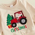 thumbnail image 6 of Cjfdfy Toddler Baby Boy Christmas Outfit Santa Claus Embroidered Long Sleeve Christmas Car Sweatshirt With Pants Cute My First Christmas Fall Winter Holiday Outfit 6M-3T, 6 of 9