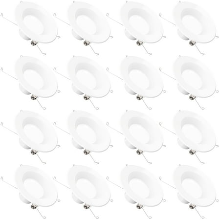 Sunco Lighting 16 Pack 5/6 Inch LED Recessed Downlight, Smooth Trim, Dimmable, 13W=75W, 965 LM, 6000K Daylight Deluxe, Damp Rated, Simple Retrofit Installation - UL + Energy Star