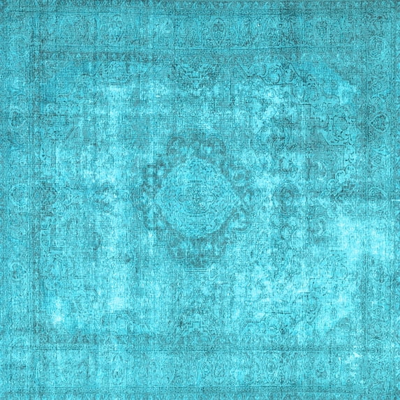 Ahgly Company Indoor Square Persian Light Blue Traditional Area Rugs, 6' Square